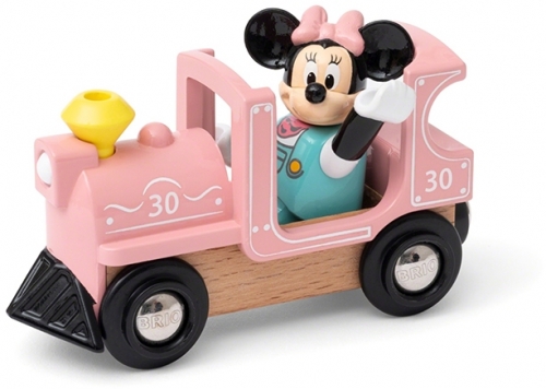 Minnie Mouse cu locomotiva BRIO 