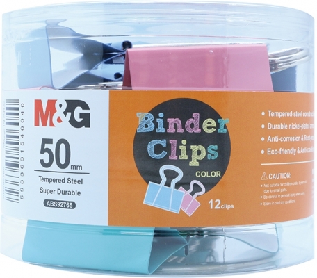 Clips colorat 50mm, 12 bucati/cutie M&G 