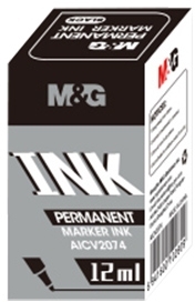 Rezerva cerneala pentru marker permanent 708, negru, 12ml M&G