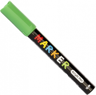 Marker cu vopsea acrilica, varf rotund, 2mm, verde, M&G