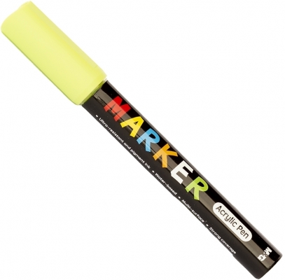 Marker cu vopsea acrilica, varf rotund, 2mm, verde galbui, M&G