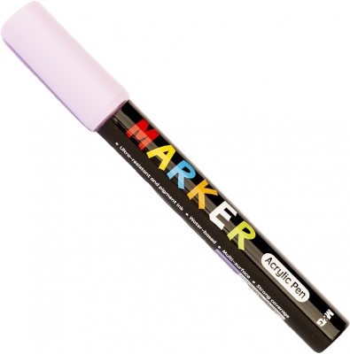 Marker cu vopsea acrilica, varf rotund, 2mm, violet deschis, M&G