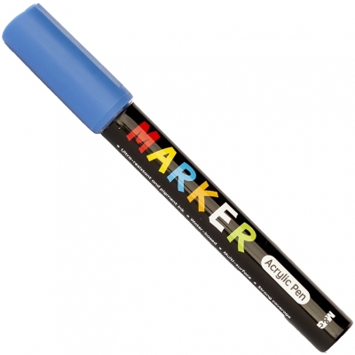 Marker cu vopsea acrilica, varf rotund, 2mm, azur, M&G