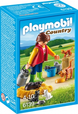 Femeie cu Familie de Pisici Country Farm Playmobil