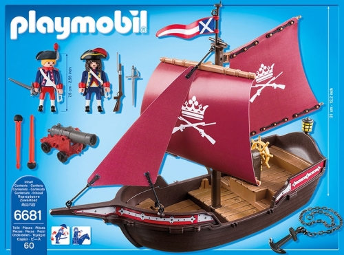 Barca Soldatilor cu Tun Pirates Playmobil