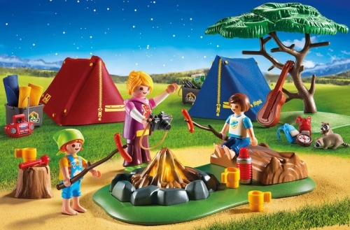 Loc de Tabara cu Led de Foc Large Holiday Camp Playmobil