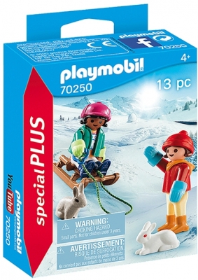 Copii cu sanie Playmobil 