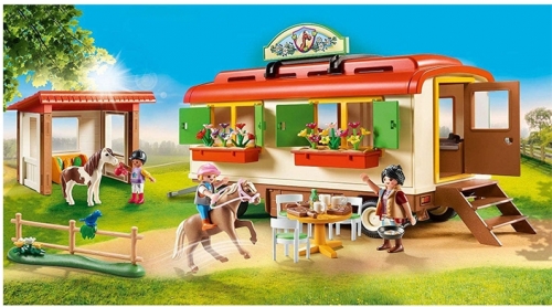 Playmobil - Casa Mobila Si Adapost De Ponei