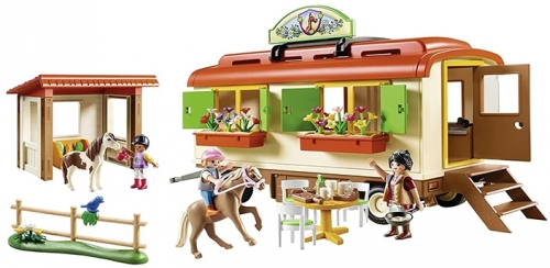 Playmobil - Casa Mobila Si Adapost De Ponei