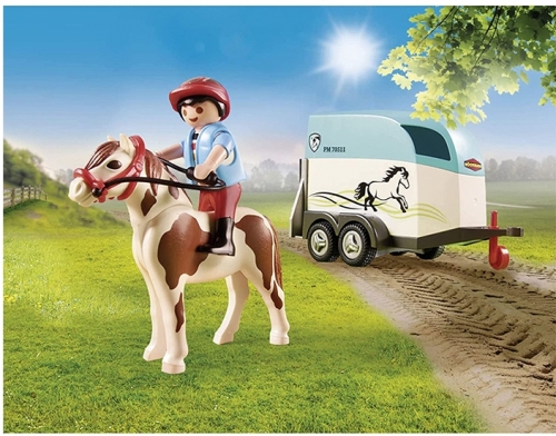 Playmobil - Masina Cu Remorca Pentru Ponei