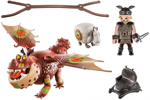 Cursa dragonilor Fishlegs si Meatlug Playmobil 