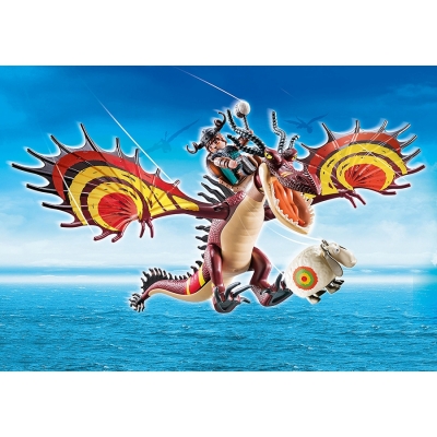 Cursa dragonilor Snotlout si Hookfang Playmobil 