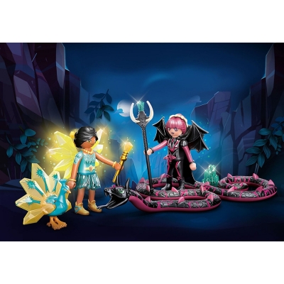 Cristal Fairy si Bat Fairy cu animalul de suflet Playmobil 