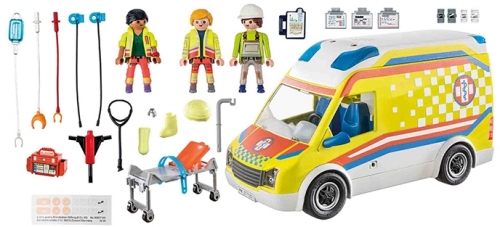 Ambulanta Galbena Cu Lumini Si Sunete, Playmobil 