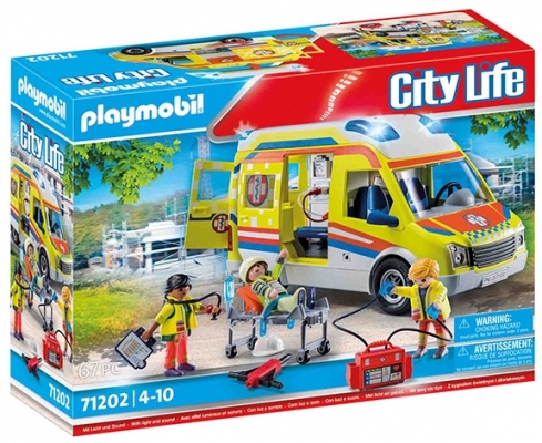 Ambulanta Galbena Cu Lumini Si Sunete, Playmobil 