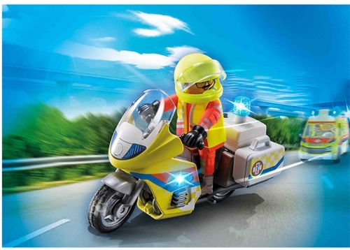 Motocicleta Galbena Cu Lumin, Playmobil 