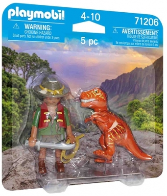 Set 2 Figurine, Bandit Cu T-Rex, Playmobil 