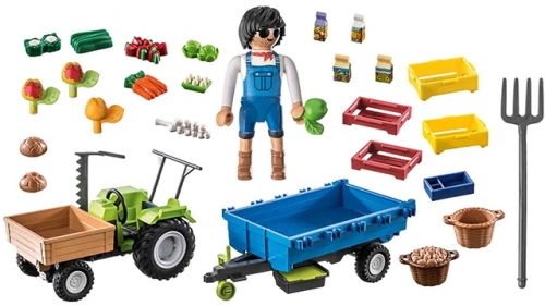 Tractor Cu Remorca Si Muncitor, Playmobil 