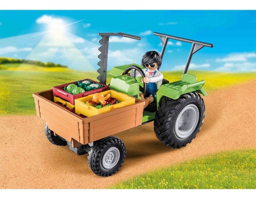 Tractor Cu Remorca Si Muncitor, Playmobil 