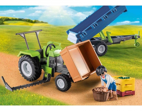 Tractor Cu Remorca Si Muncitor, Playmobil 