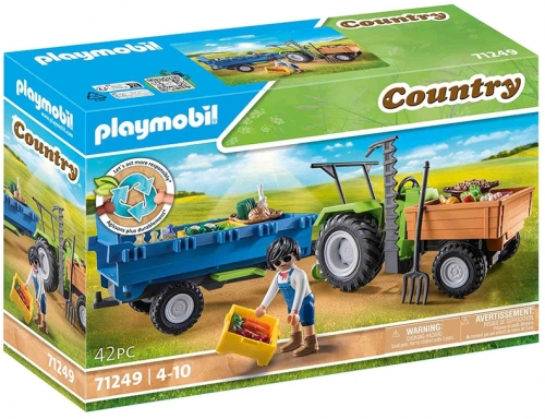 Tractor Cu Remorca Si Muncitor, Playmobil 