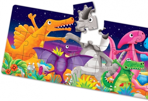 Puzzle lung de podea, model Dinozauri, The Learning Journey 