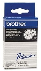 Banda Laminata Black On White Tc291 Original Brother P-Touch 9Mm