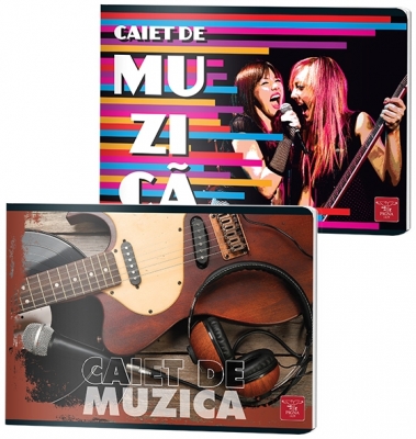 Caiet capsat, Muzica, 24 file, diverse modele, Pigna