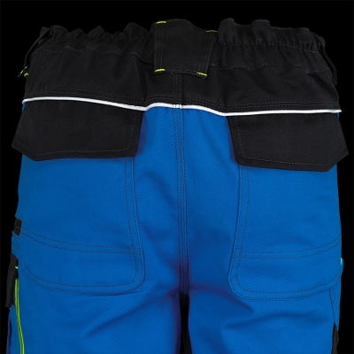 Pantaloni cu talie inalta, albastru / negru / galben, Comfort, Rock Safety