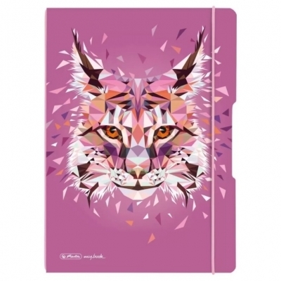 Caiet My book flex, A4, Velin, motiv, wild animals lynx, Herlitz