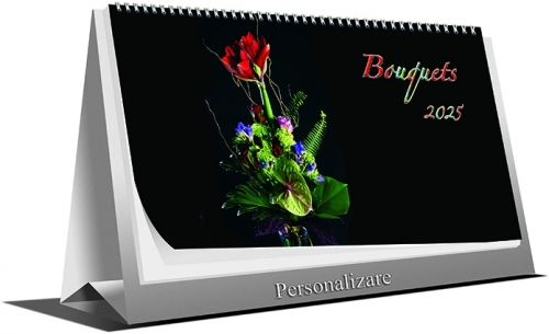 Calendar de birou Bouquets, 21 x 10 cm, 6 file, 2025