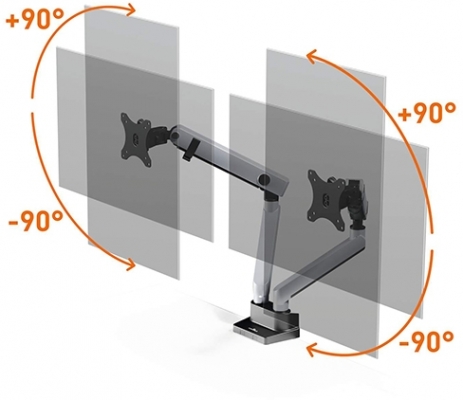 Suport monitor SELECT PLU S cu brat pentru 2 ecrane, suport pentru birou Durable