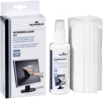 Set curatare ecran spray 125 ml + 20 servetele uscate Durable