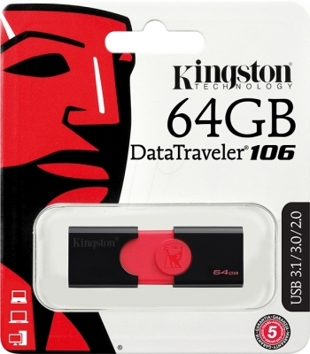 Memorie Stick USB DataTraveler 106, 64 GB, USB 3.1, negru Kingston