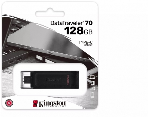 Memorie USB Flash Drive Kingston DataTraveler 70, 128GB, USB 3.2 Tip C