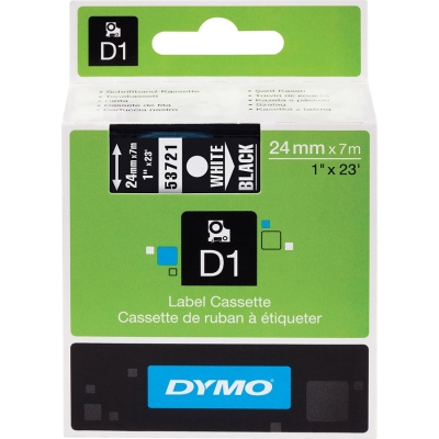 Banda D1 24 mm x 7 m, alb / negru, Dymo