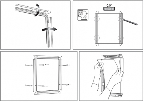 Rama pentru perete, aluminiu, cu clip, A2, gri NOBO