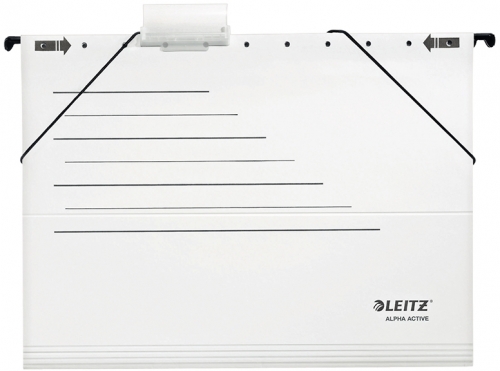 Dosar suspendabil  Alpha Active, carton, partial reciclat, certificare Blue Angel, reciclabil, A4, 5 buc/set, alb, Leitz