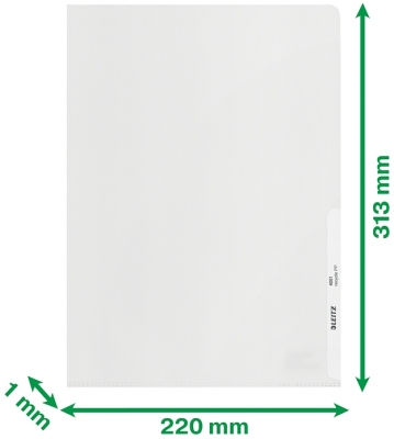 Mapa de protectie Recycle, deschidere superioara si lateral dreapta, PP cu amprenta CO2 neutra, 100% reciclat, reciclabil, A4, 40 coli, 100 buc/cutie, Leitz