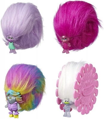 Figurina Trolls Bratari Sclipitoare Hair Huggers 4 buc/set Hasbro