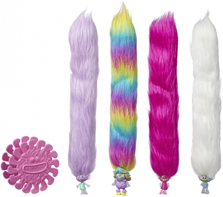 Figurina Trolls Bratari Sclipitoare Hair Huggers 4 buc/set Hasbro