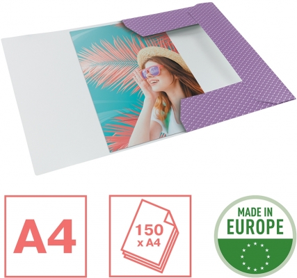 Mapa cu elastic Colour Breeze, carton, A4, 150 coli Esselte