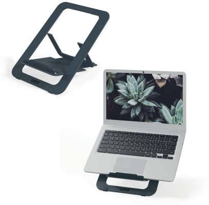 Suport ergonomic Leitz Ergo Slim, pentru laptop, ajustabil, aluminiu, reciclabil, gri-carbune