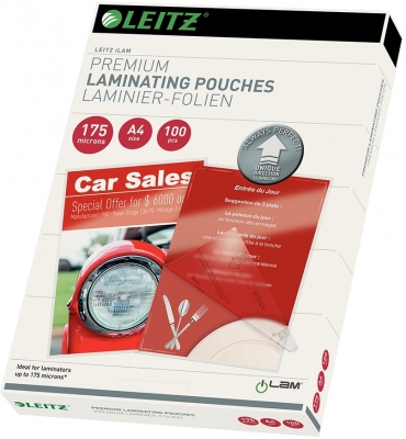 Folie UDT pentru laminare la cald, A4, 175 microni, 100 buc/set Leitz