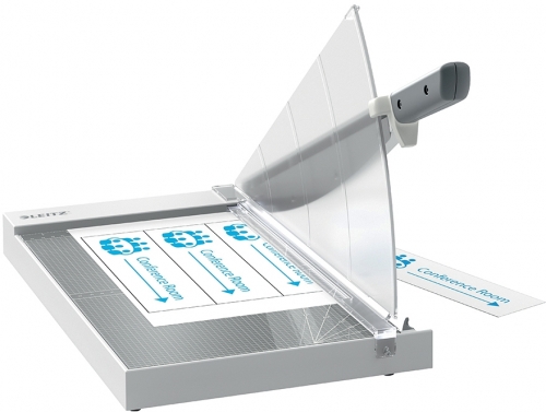 Ghilotina Office Precision, A4 MAXI, 15 coli, laser indicator inclus, gri Leitz