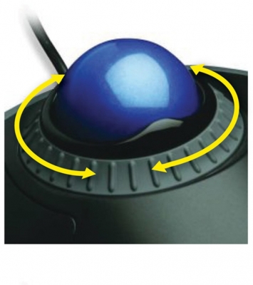 Trackball ergonomic, cu Scroll Ring cu fir, Kensington