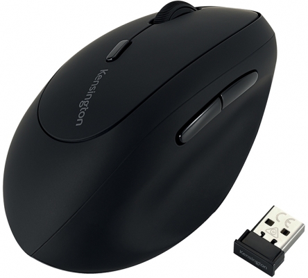 Mouse vertical ProFit, conexiune wireless, pentru mana stanga, negru Kensington