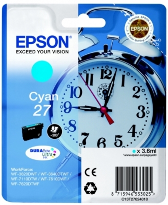 Cartus Cyan Nr.27 C13T27024012 3,6Ml Original Epson Workforce Wf-7610Dwf