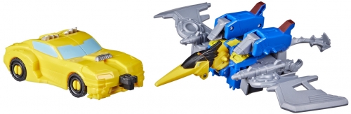 Figurine Bumblebee si Dinobot Swoop Transformers Cyberverse, 14 cm, Hasbro