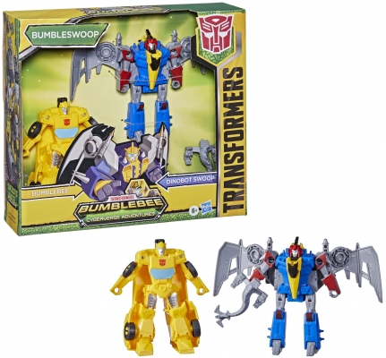 Figurine Bumblebee si Dinobot Swoop Transformers Cyberverse, 14 cm, Hasbro